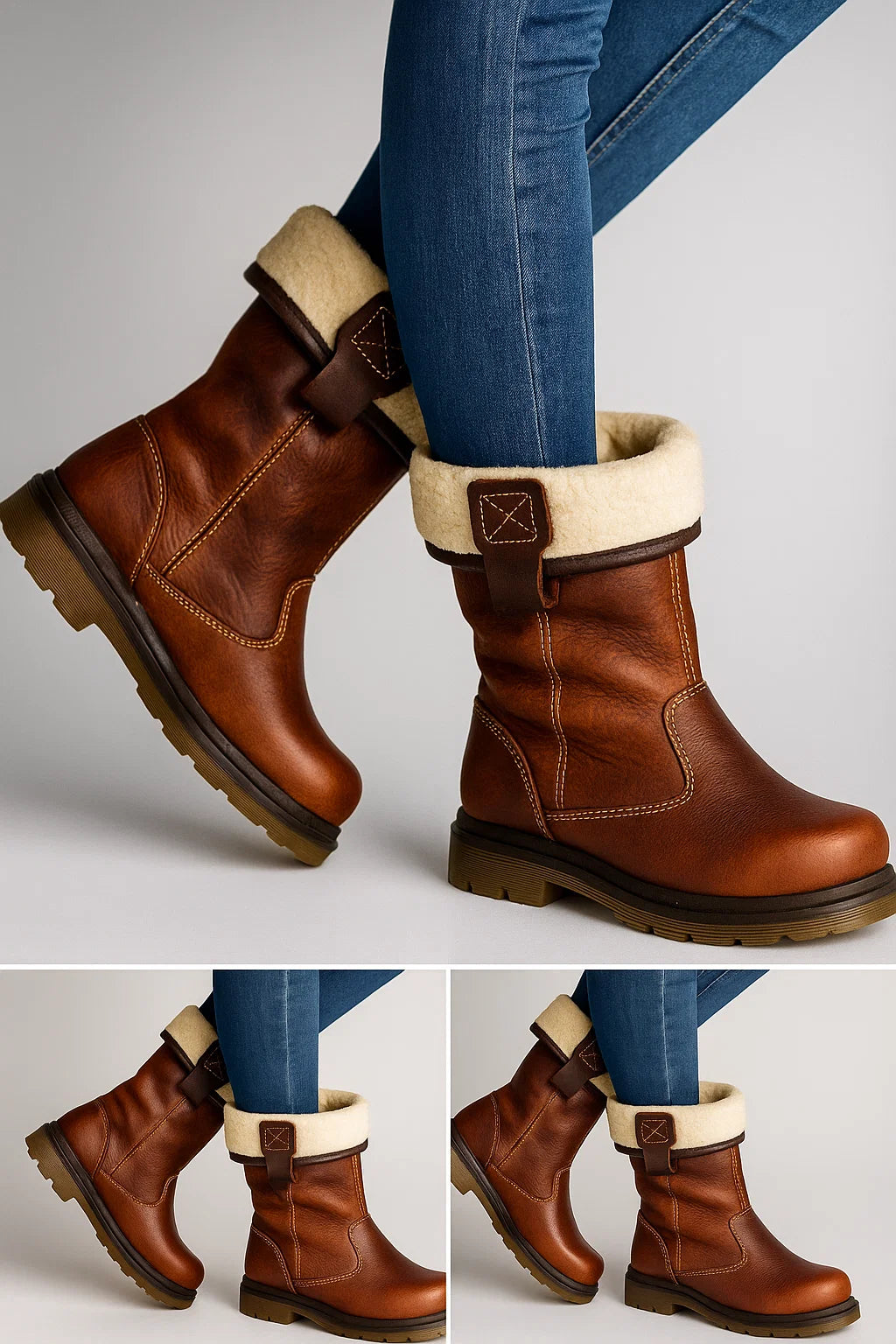 Bottes d’hiver en cuir doublées
