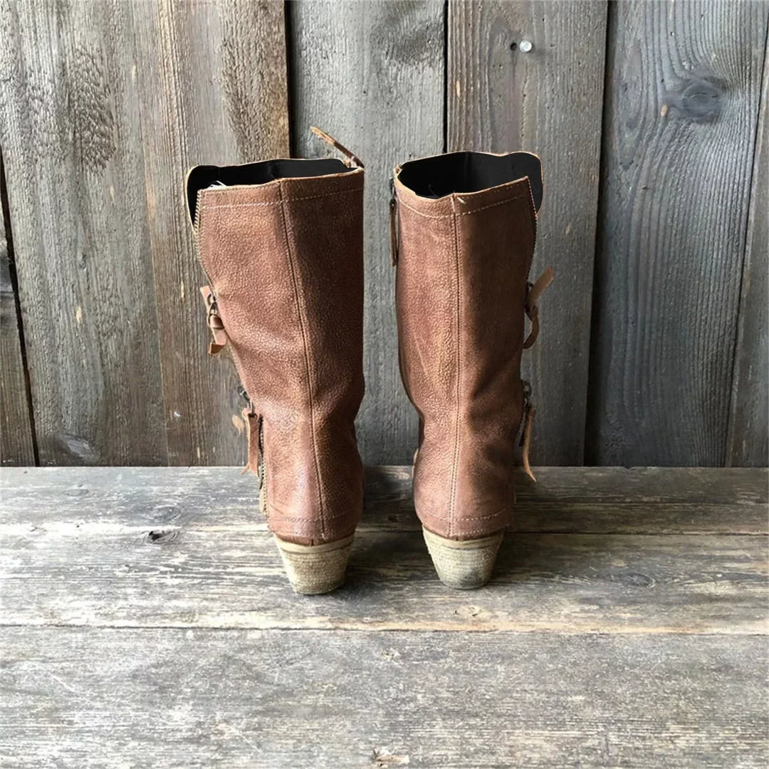 Lourdes | Bottes d’hiver style cowgirl pour femme avec doublure chaude et talon