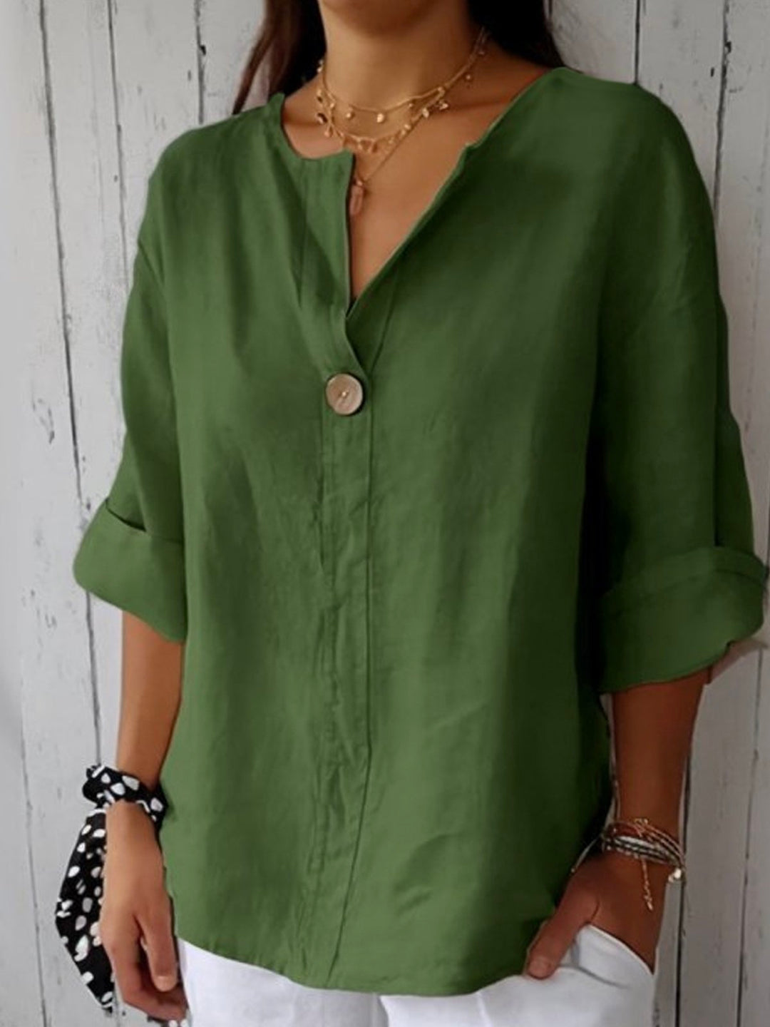 Jessa - Blouse décontractée à col en V