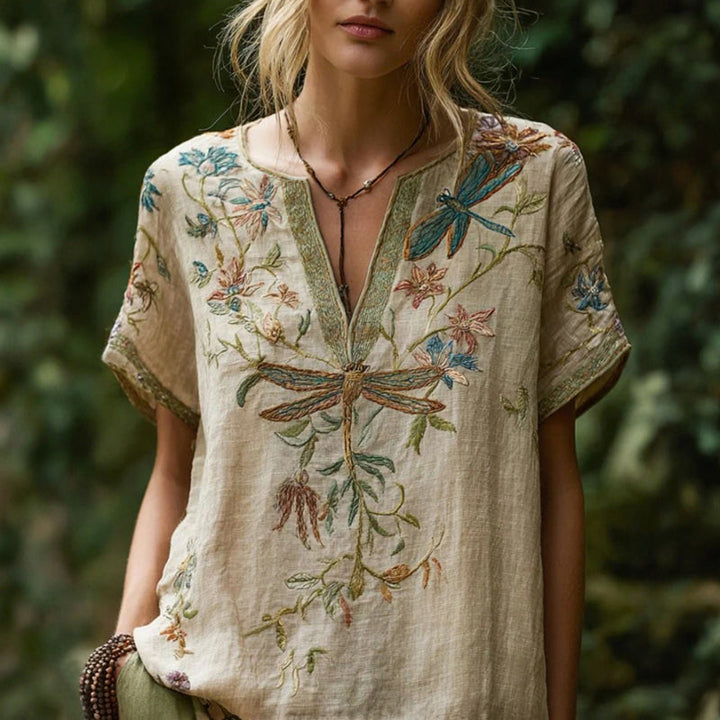 Blouse À Imprimé Floral Vintage