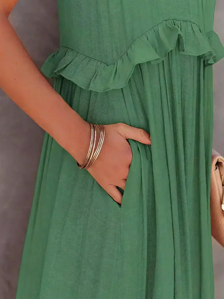 Emilia™ - Robe Maxi à Volants avec Col Halter