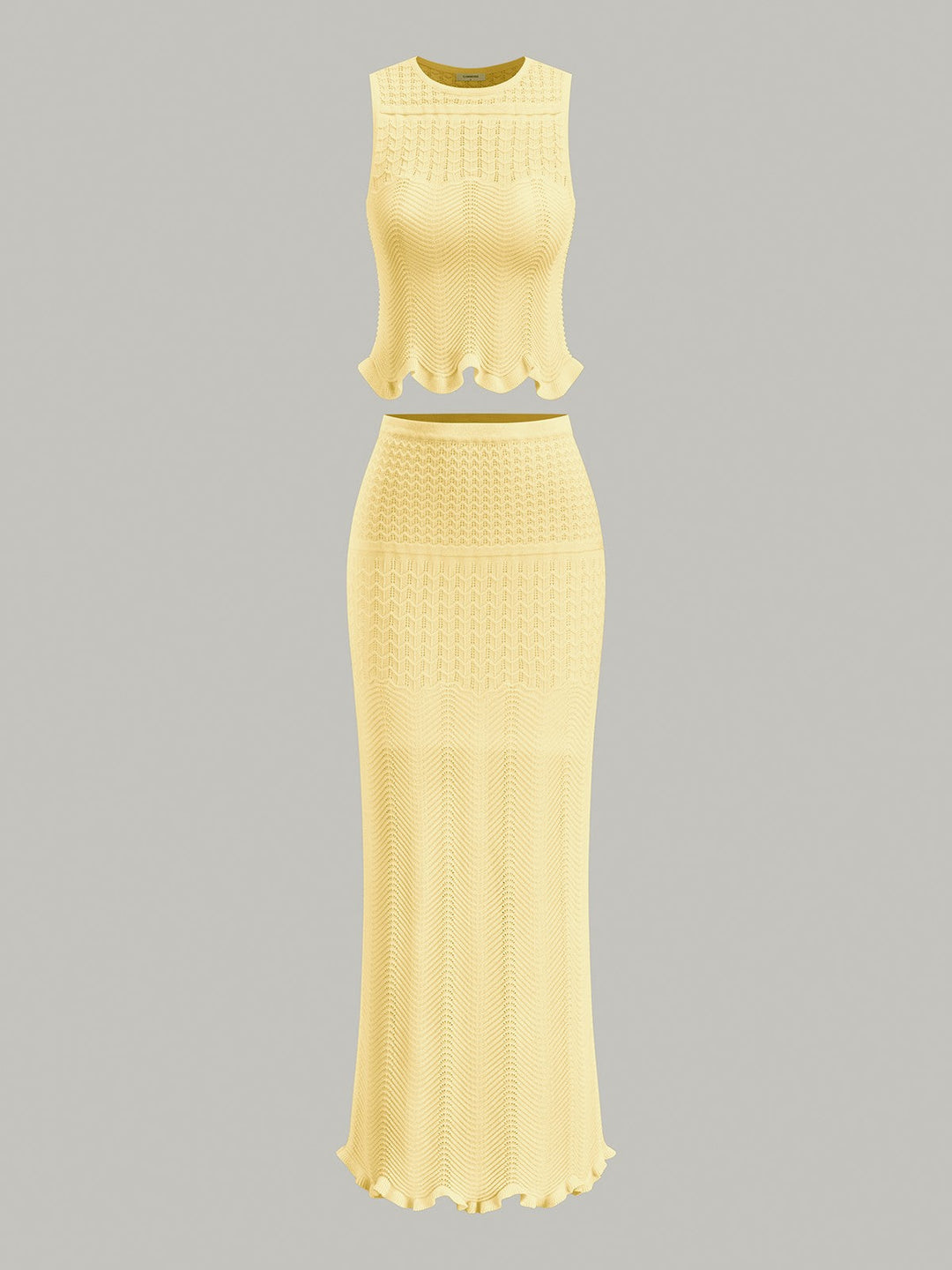Wave Pattern Sleeveless Knit Top