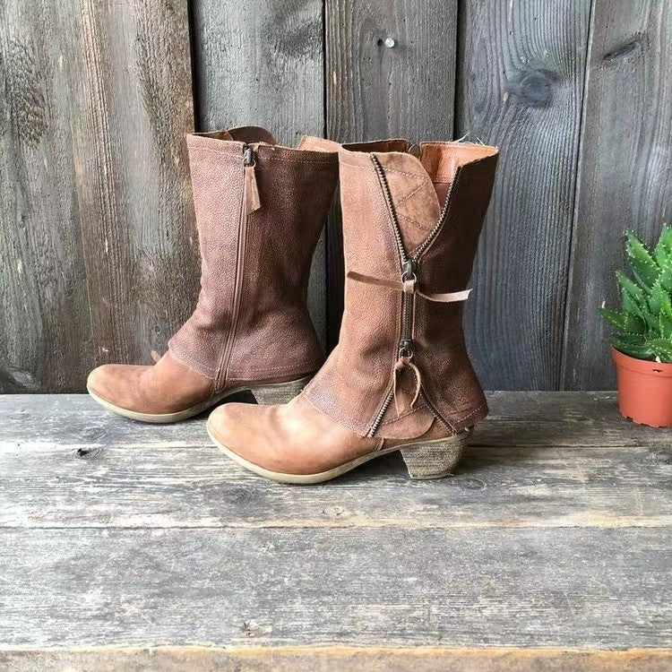 Lourdes | Bottes d’hiver style cowgirl pour femme avec doublure chaude et talon