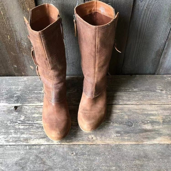 Lourdes | Bottes d’hiver style cowgirl pour femme avec doublure chaude et talon