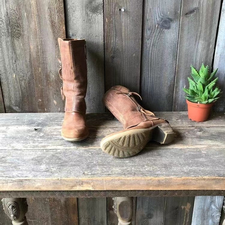Lourdes | Bottes d’hiver style cowgirl pour femme avec doublure chaude et talon