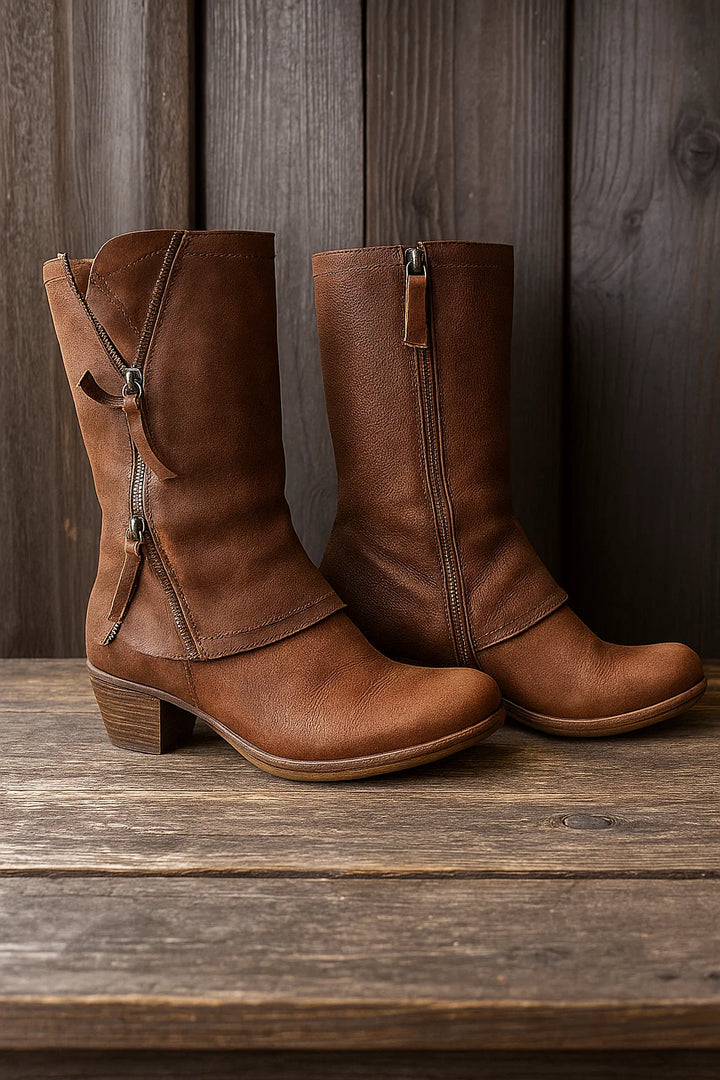 Lourdes | Bottes d’hiver style cowgirl pour femme avec doublure chaude et talon