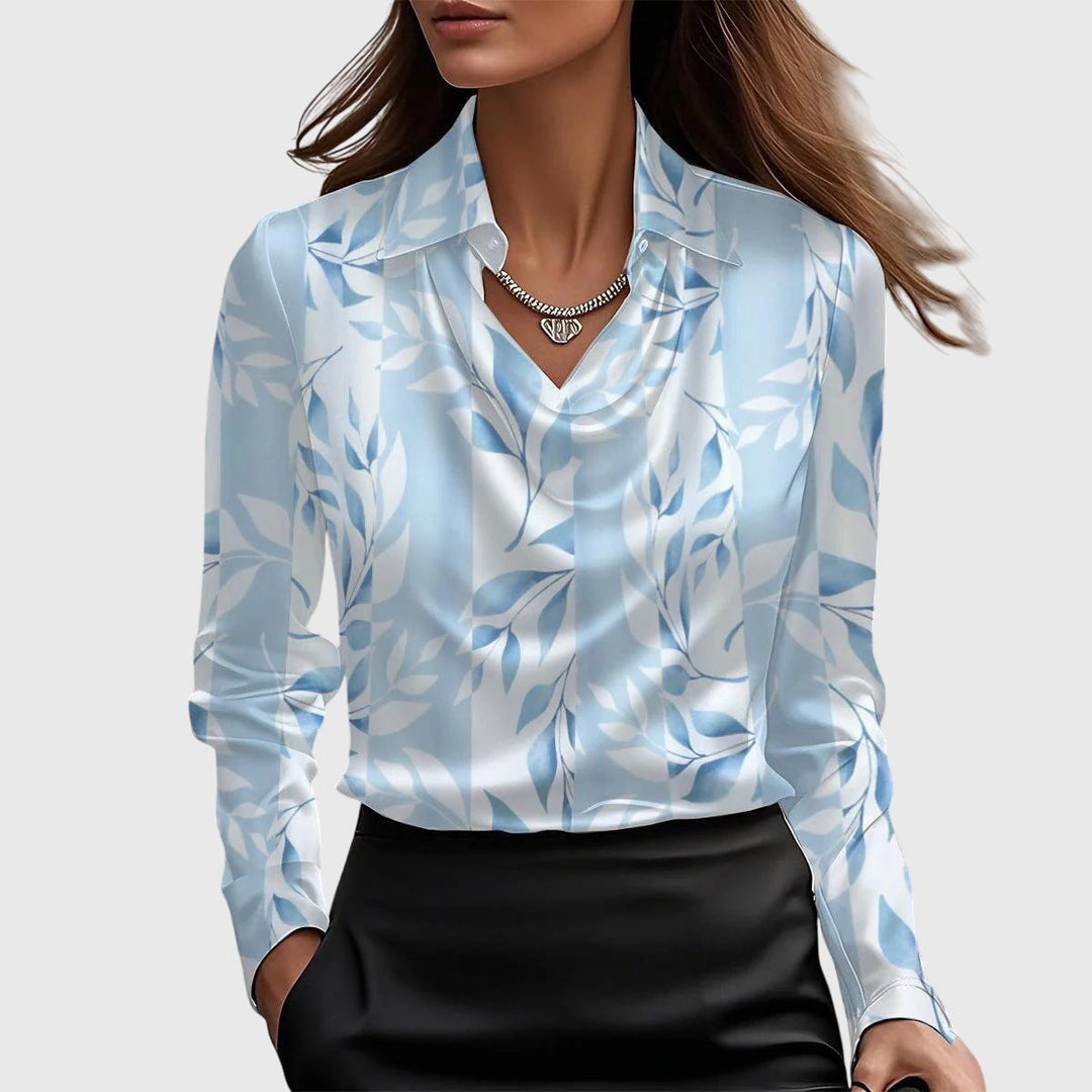 SYLVIA - Blouse au brillant luxueux avec col plissé