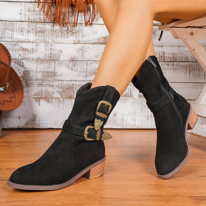 Solène | Bottes d’hiver cowgirl pour femmes avec doublure chaude et talon