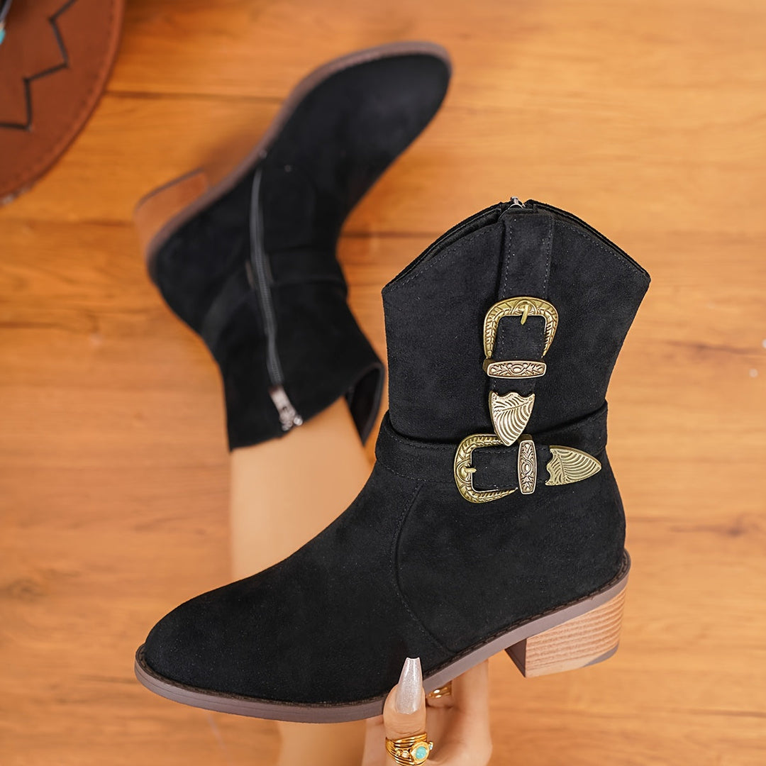 Solène | Bottes d’hiver cowgirl pour femmes avec doublure chaude et talon